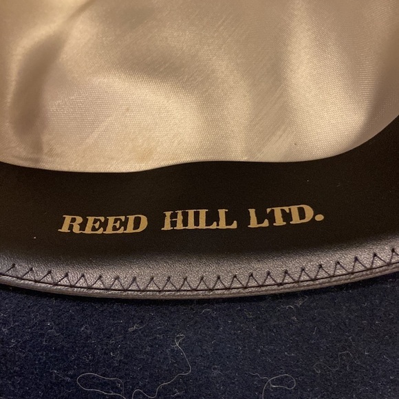 Custom Made by Reed Hill Navy Stingy Rim Fedora  Wool/Fur Blend Size 7 NWOT main image 7